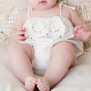 Baby girl one piece bubble outfit